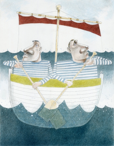 A mutiny at sea with two sailors